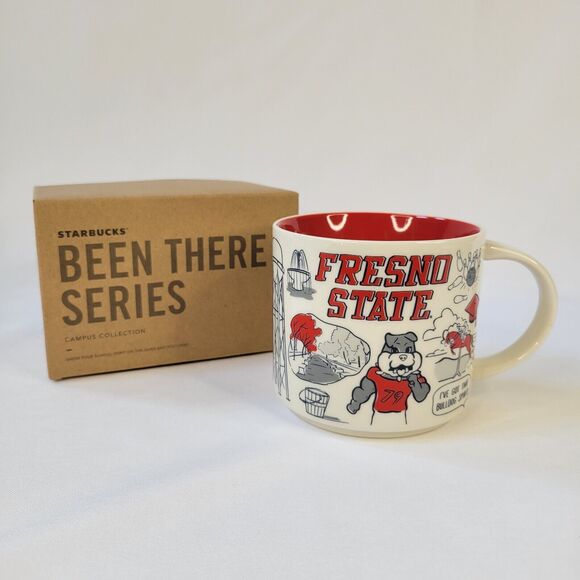 Starbucks Fresno State Bulldogs 14oz Mug Been There Series Campus Collection Box - Picture 3 of 13